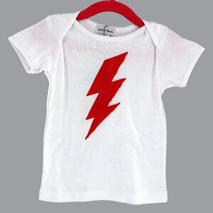 Jack & Nicole Lightning Bolt Graphic Tee Baby 18-24M White Casual Simple NWT